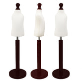 Children Kids Age 1 year Tailors Dummy Mannequin, White Torso Bust with a Dark Wood Round Base